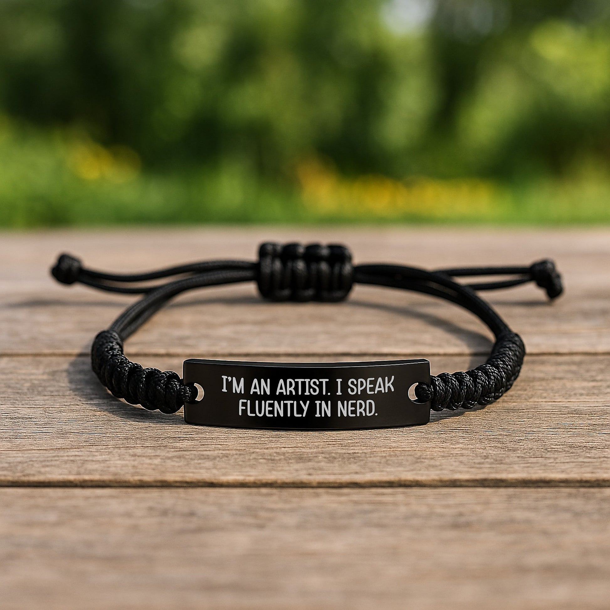 Funny Artist Gifts - I'm An Artist. I Speak Fluently In genius. Black Rope Adjustable Birthday Unique Gift from Friends, Family, Coworkers - Image 2