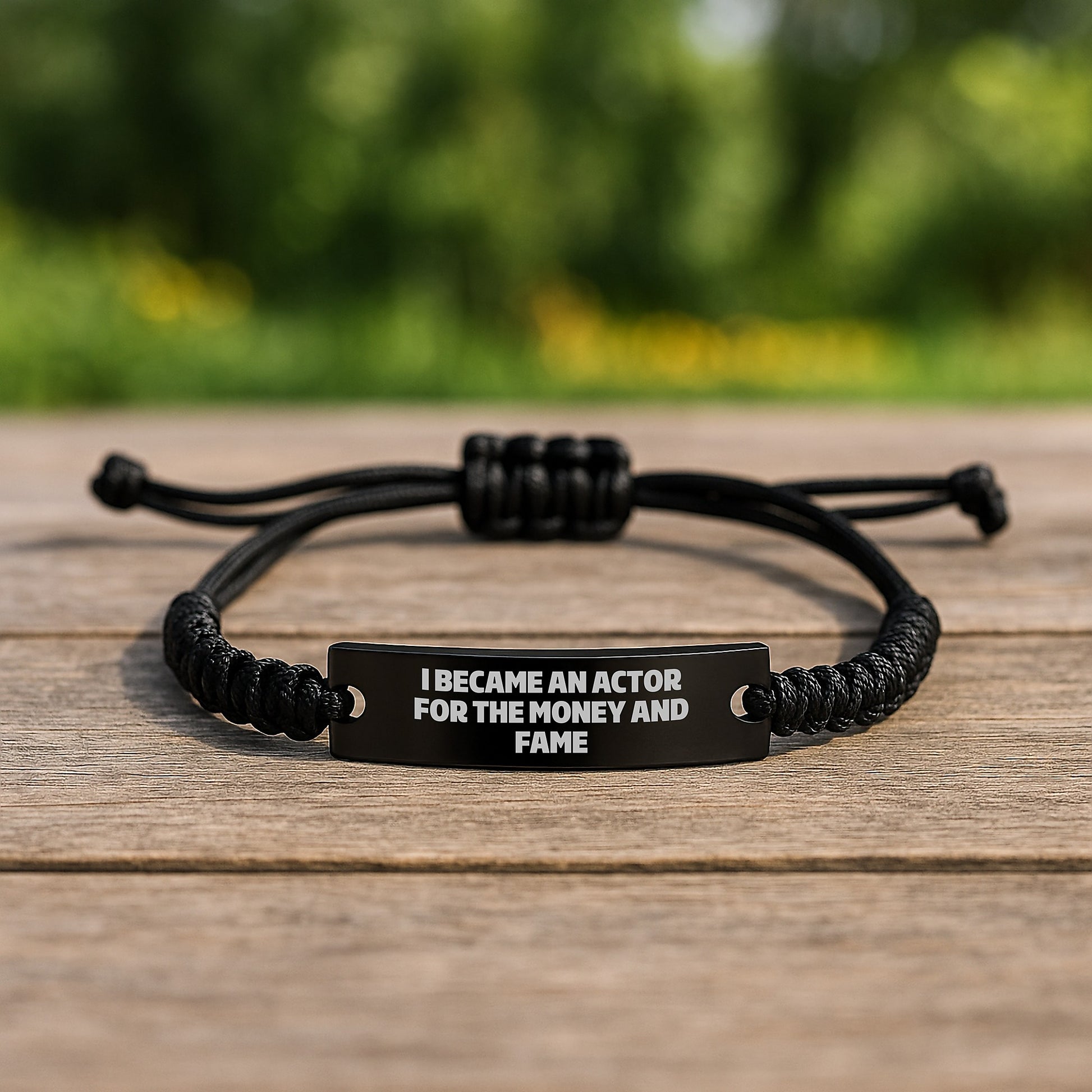 Funny Actor Gifts, I Became An Actor For The Money And Fame Rope Bracelet, Gifts from Family, for Actor Graduation - Image 2