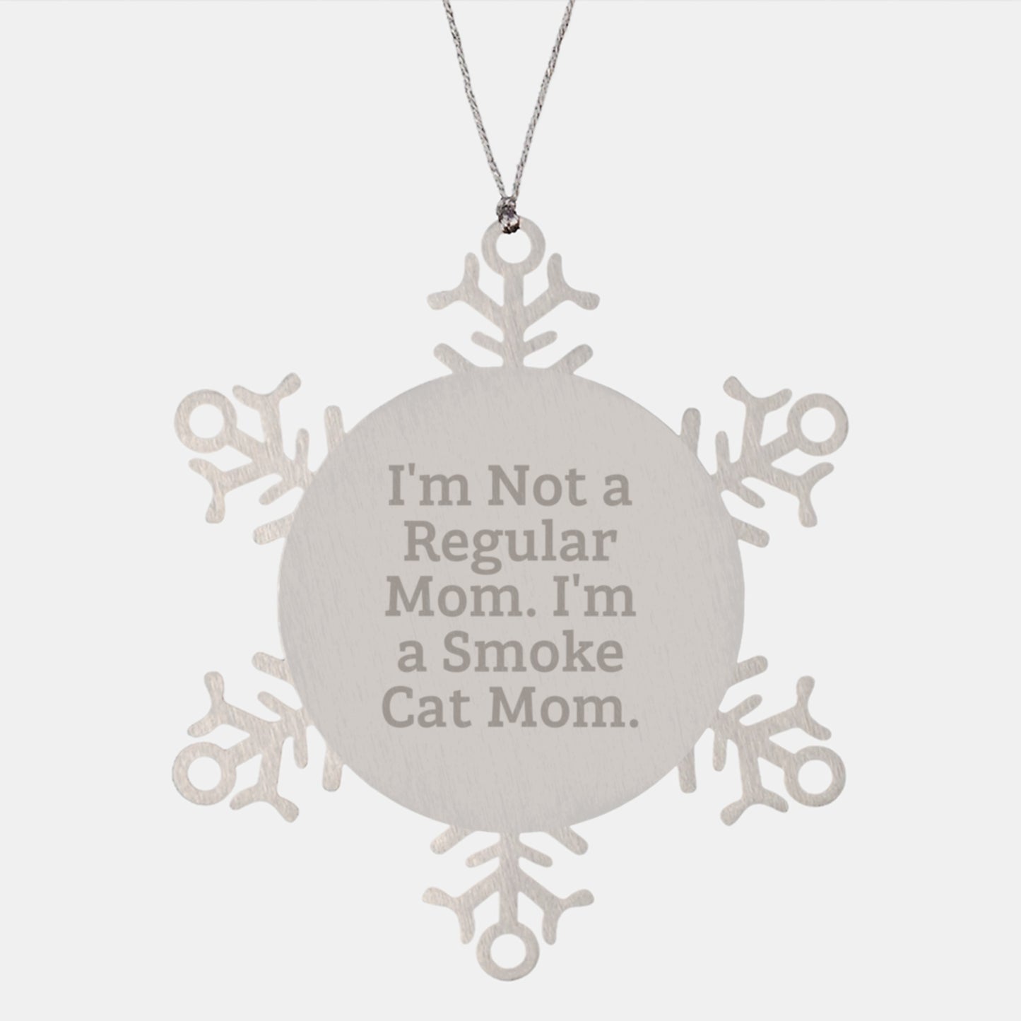 Funny Smoke Cat Mom Snowflake Ornaments Gifts from Friends for Christmas - Image 1
