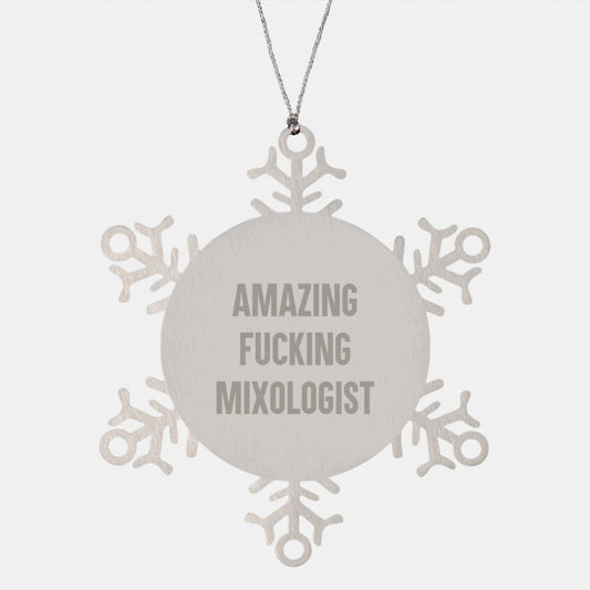 Funny Mixologist Gifts for Christmas - Snowflake Ornament from Friends, Unique Gift Ideas for Men or Women - Image 1