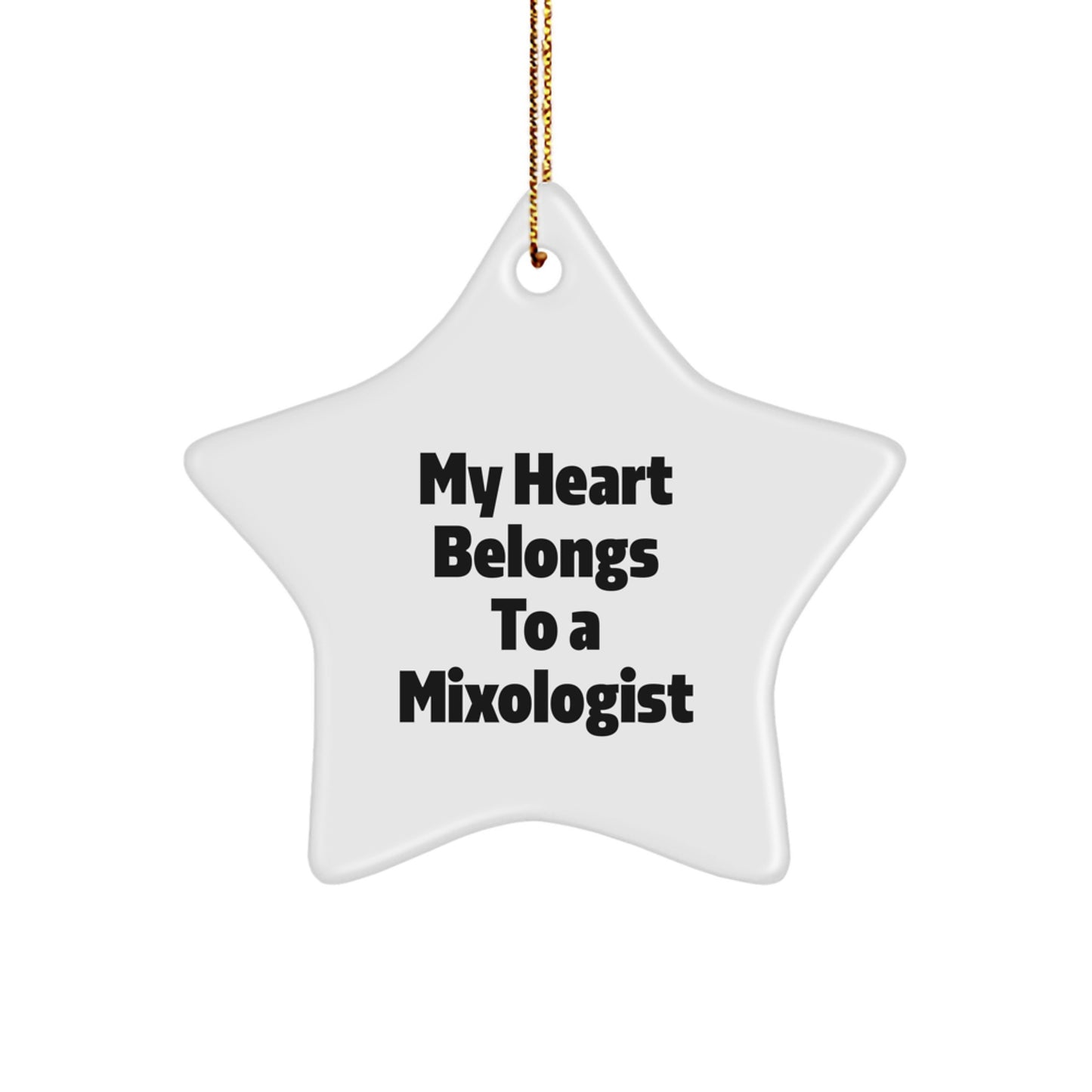 Gifts from Friends for the Mixologist Who's My Heart Belongs To A Star Ornament, Christmas Unique Favorites - Image 1