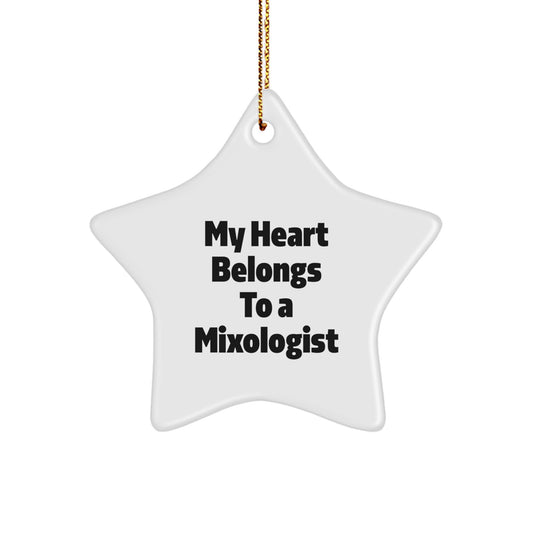 Gifts from Friends for the Mixologist Who's My Heart Belongs To A Star Ornament, Christmas Unique Favorites - Image 1