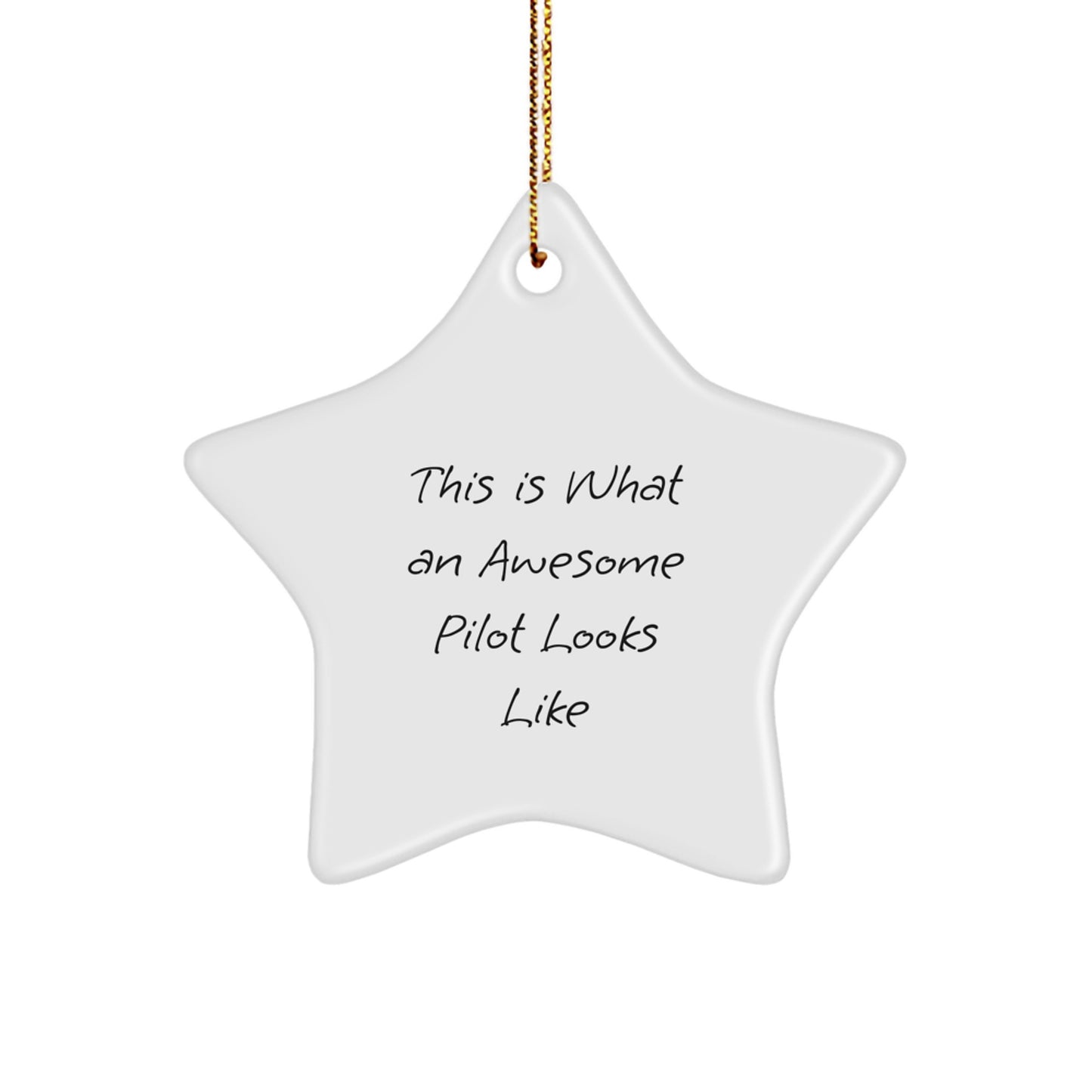 Pilot Gifts from Friends - This Is What An Awesome Pilot Looks Like, Star Ornament for Christmas - Image 1