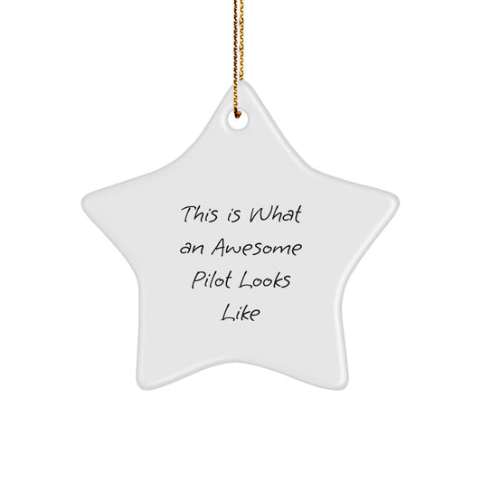 Pilot Gifts from Friends - This Is What An Awesome Pilot Looks Like, Star Ornament for Christmas - Image 1