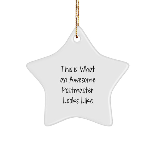 Funny Postmaster Gifts - This Is What An Awesome Postmaster Looks Like, Star Ornament for Christmas, Gifts from Friends, Family, or Coworkers - Image 1