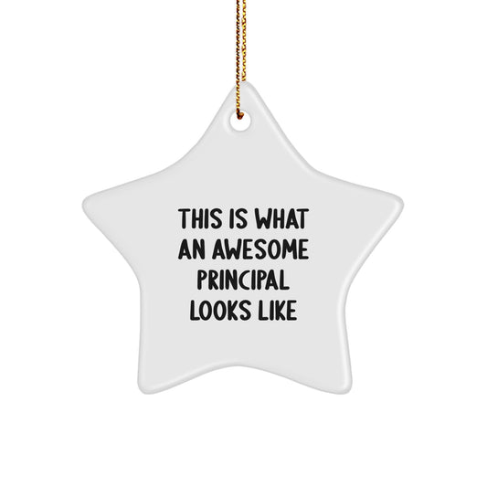 This Is What An Awesome Principal Looks Like, Star Ornament Gifts from Men for Christmas - Image 1