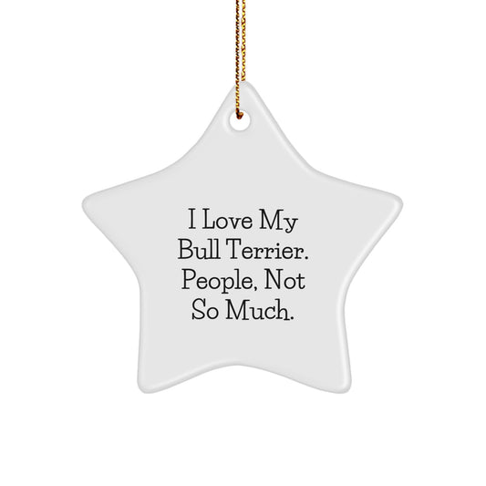 Bull Terrier Dog Lovers Star Ornament Gifts from Family and Friends, I Love My Bull Terrier. People, Not So Much. Christmas Unique - Image 1