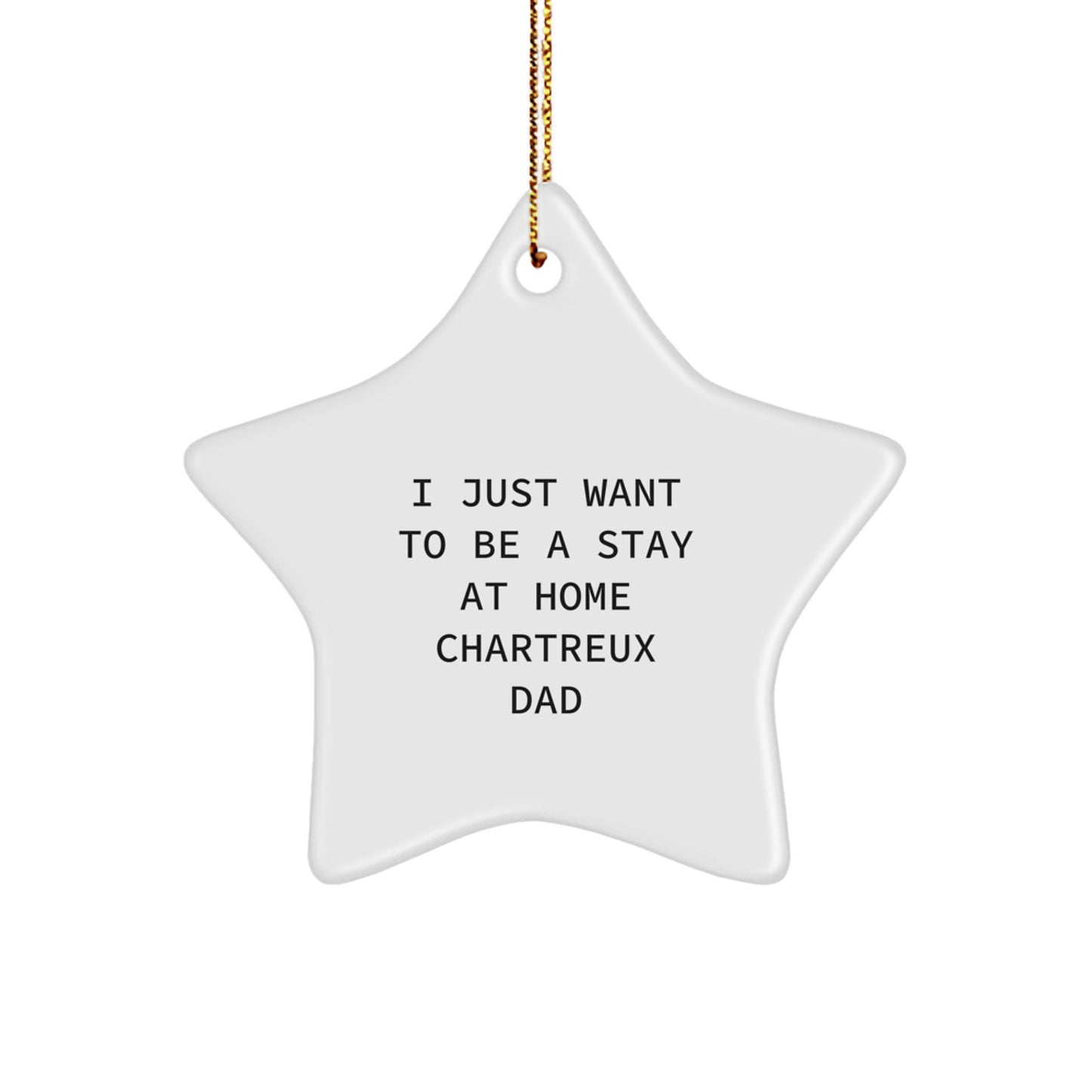 Funny Chartreux Cat Dad Star Ornament, 'I Just Want To Be A Stay At Home Chartreux Dad' Gifts for Men from Family - Image 1