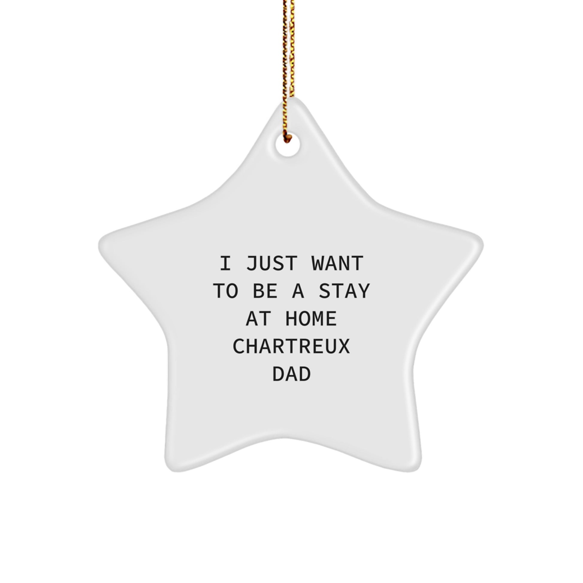 Funny Chartreux Cat Dad Star Ornament, 'I Just Want To Be A Stay At Home Chartreux Dad' Gifts for Men from Family - Image 1