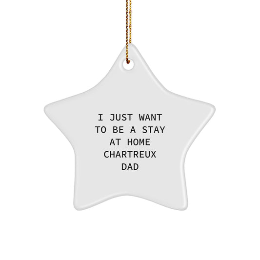 Funny Chartreux Cat Dad Star Ornament, 'I Just Want To Be A Stay At Home Chartreux Dad' Gifts for Men from Family - Image 1