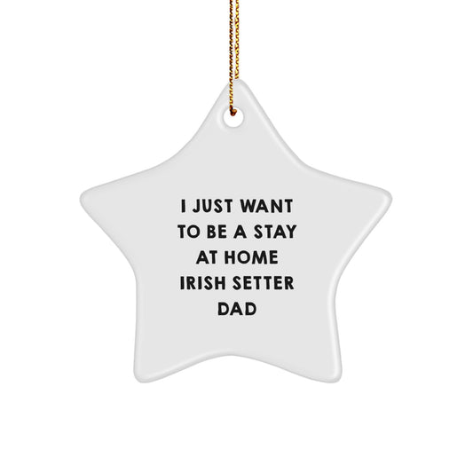 Irish Setter Dad's Christmas Wish, 'I Just Want To Be A Stay At Home Irish Setter Dad' Gifts, Star Ornament for Men, Women, Friends, Family - Image 1
