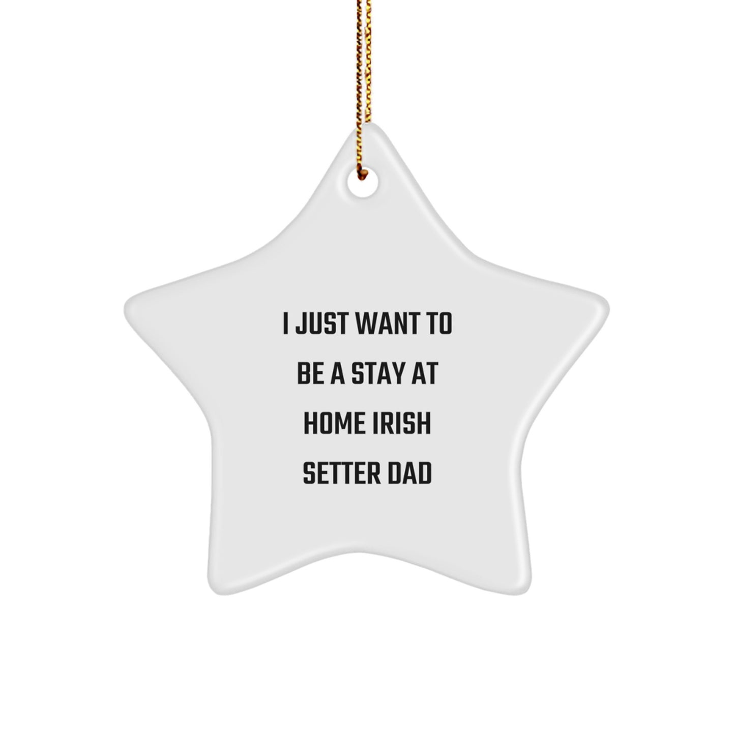 Irish Setter Dog Dad Christmas Star Ornament Gifts from Family, for Men, Funny Quote 'I Just Want To Be A Stay At Home Irish Setter Dad' - Image 1