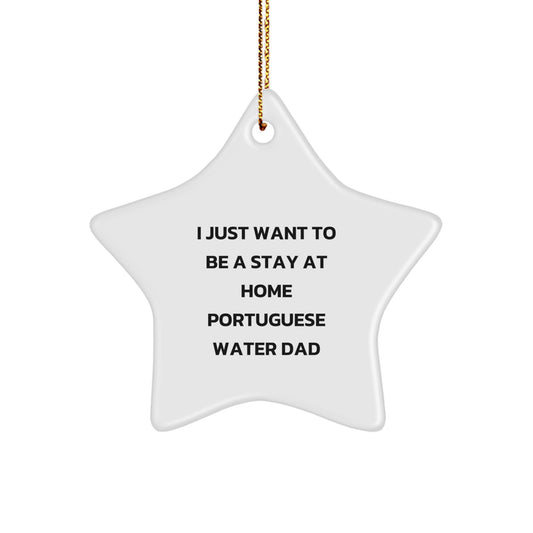 Portuguese Water Dog Dad's Funny Star Ornament, Gifts from Men to Portuguese Water Dog, Christmas Unique Gifts - Image 1