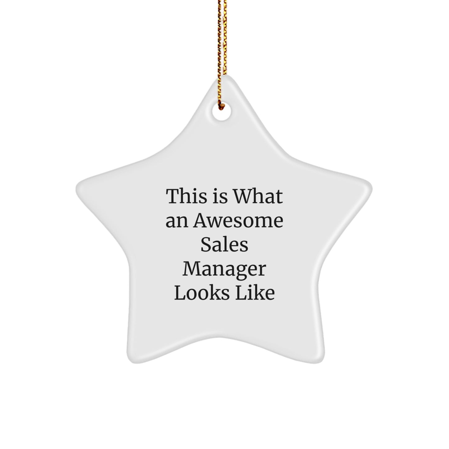 Funny Sales Manager Gifts - This Is What An Awesome Sales Manager Looks Like Star Ornament for Christmas from Friends to Family - Image 1