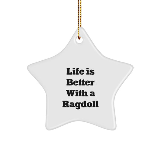 Ragdoll Cat Lovers' Delight, Funny Star Ornament Gifts from Family, Friends, or Coworkers for Christmas - Image 1