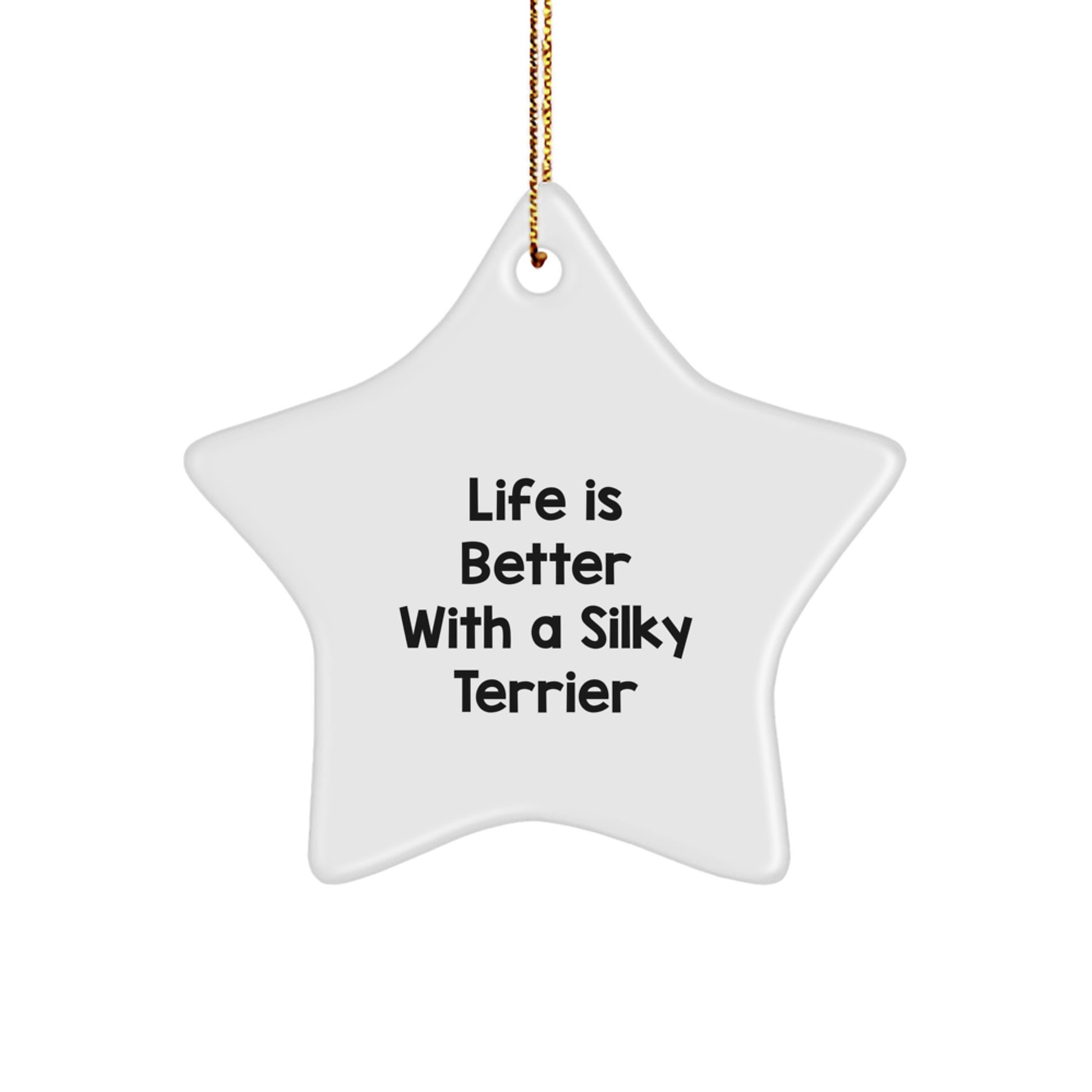 Funny Silky Terrier Dog Star Ornament Gifts from Friends and Family for Silky Terrier Dog Lovers at Christmas - Image 1