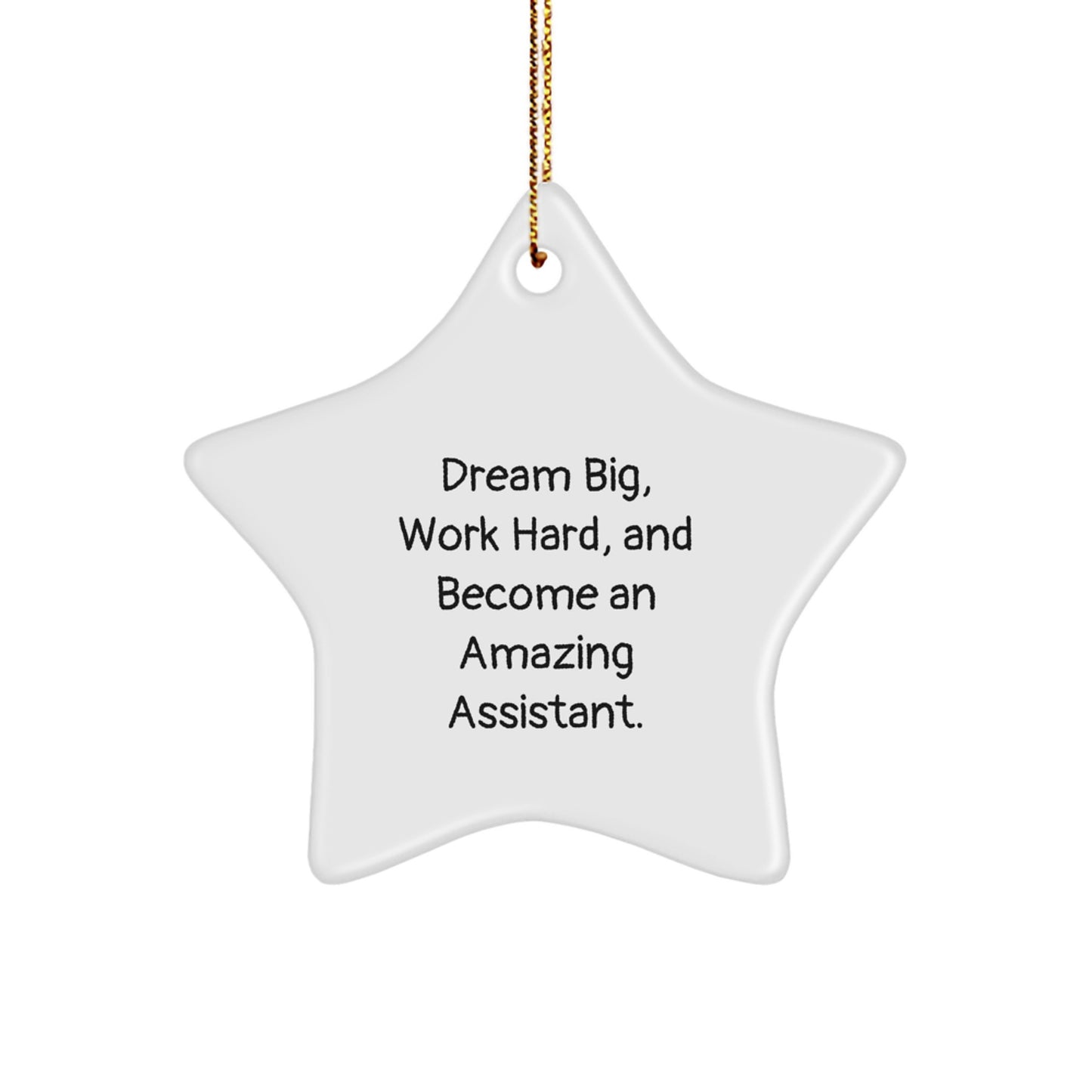 Dream Big Gifts for Assistants - Star Ornament, Funny Quote, White, 3.25'' Tall, Gift from Friends, Family or Coworkers, Christmas Unique Presents - Image 1