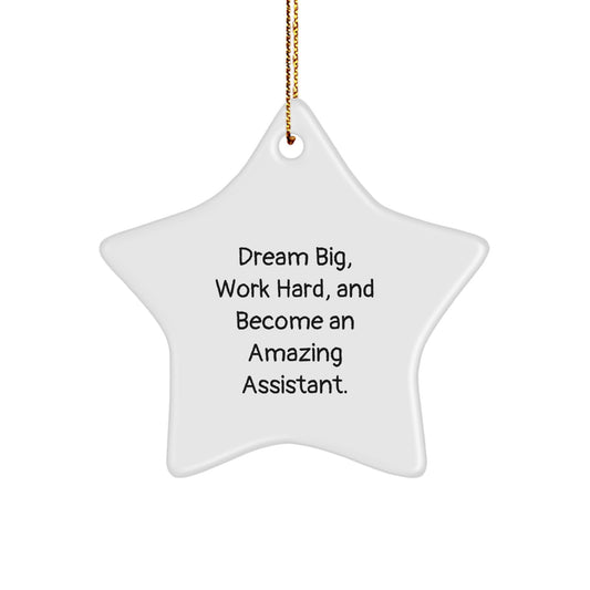 Dream Big Gifts for Assistants - Star Ornament, Funny Quote, White, 3.25'' Tall, Gift from Friends, Family or Coworkers, Christmas Unique Presents - Image 1