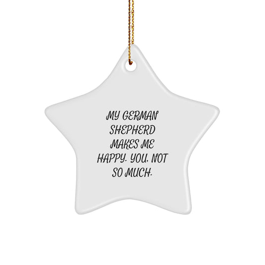 German Shepherd Dog Star Ornament, Funny Gift for Dog Lovers, Gifts from Men to Family, Christmas Unique Gifts - Image 1