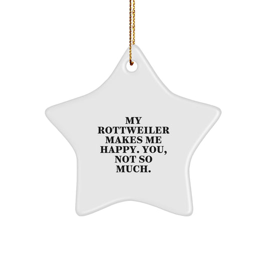 Rottweiler Dog Star Ornament, Funny Quote Gift for Rottweiler Dog Lovers, Christmas Unique Gifts from Friends, Family, or Coworkers - Image 1