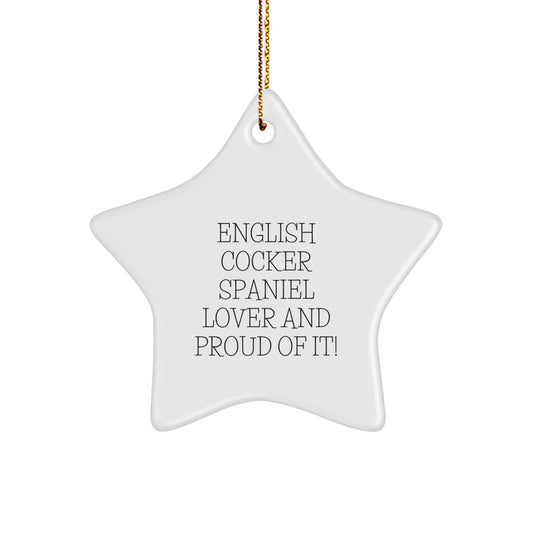 English Cocker Spaniel Dog Lover Gifts for Men from Friends and Family, Christmas Unique Star Ornament 'English Cocker Spaniel Lover And Proud Of It!' - Image 1