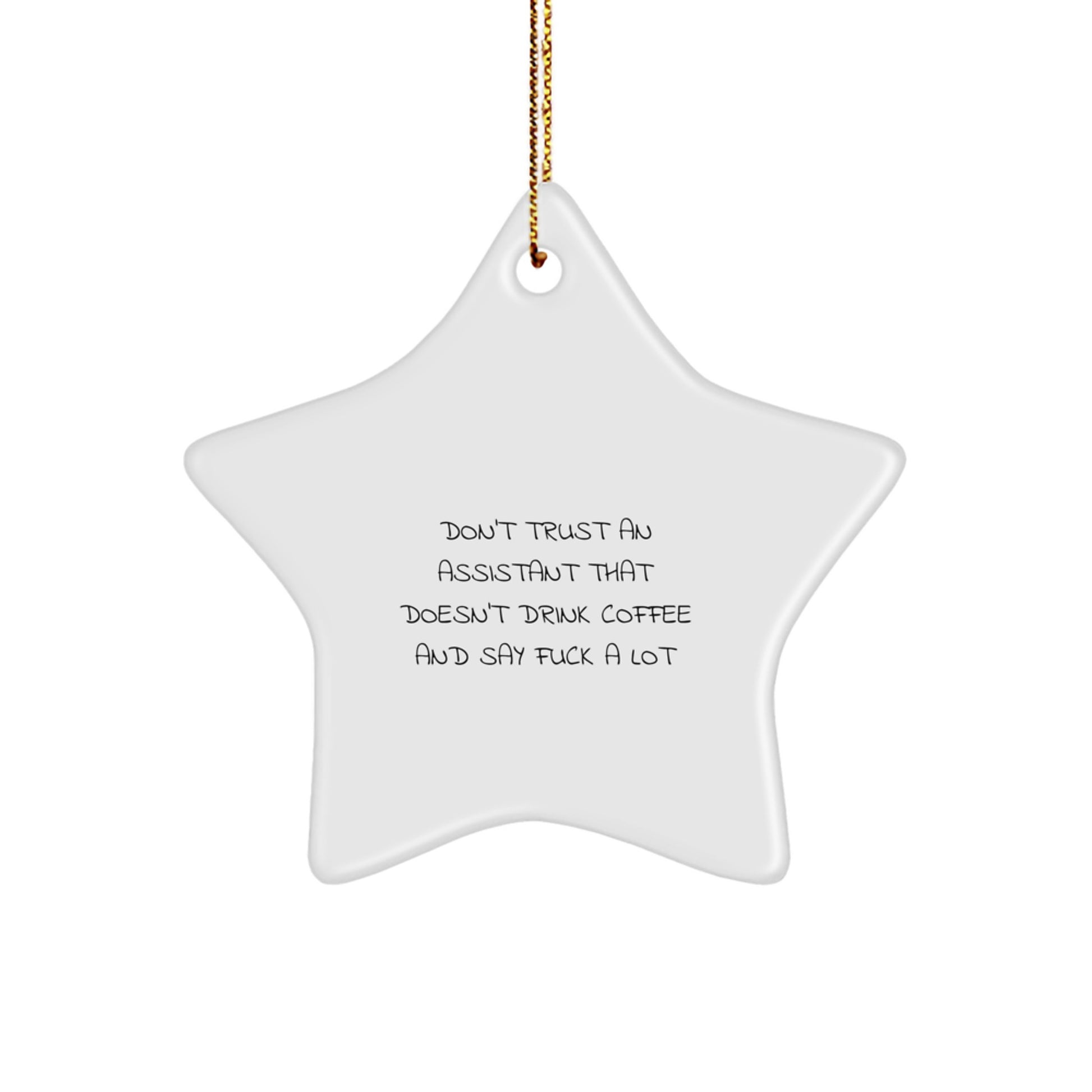 Funny Assistant Gift, Don't Trust An Assistant, White Star Ornament, Gifts from Friends, for Christmas, Unique Assistant Star Ornaments for Men, Women, or Coworkers - Image 1