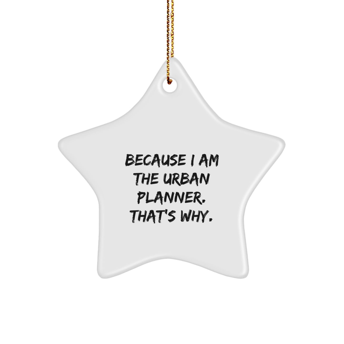 Urban Planner Gifts from Family, Because I Am The Urban Planner. That's Why., Star Ornament for Christmas, Gifts for Urban Planner - Image 1