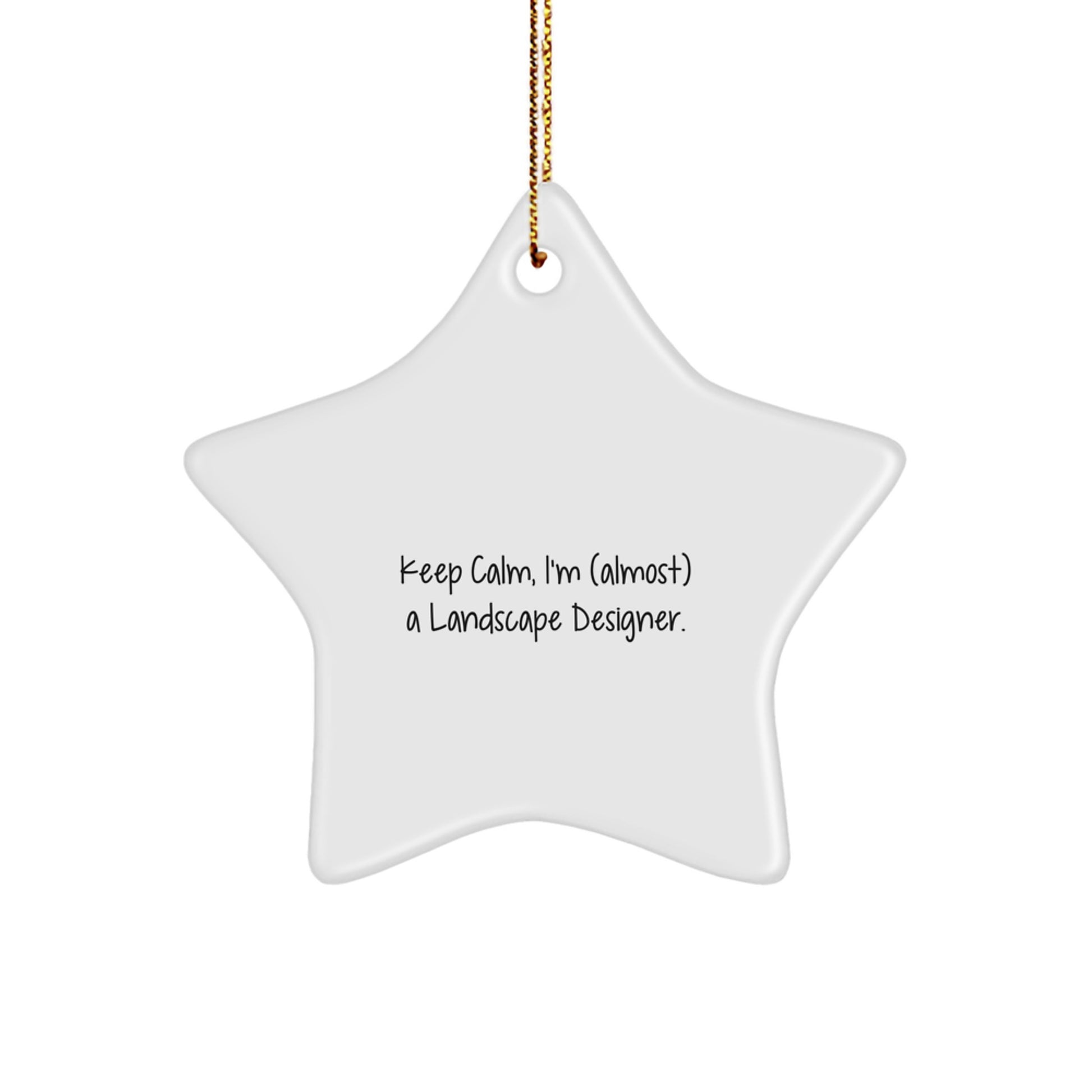 Funny Landscape Designer Gifts - 'Keep Calm, I'm (almost) A Landscape Designer' Star Ornament, Christmas Unique Gifts from Friends to Landscape Designer - Image 1