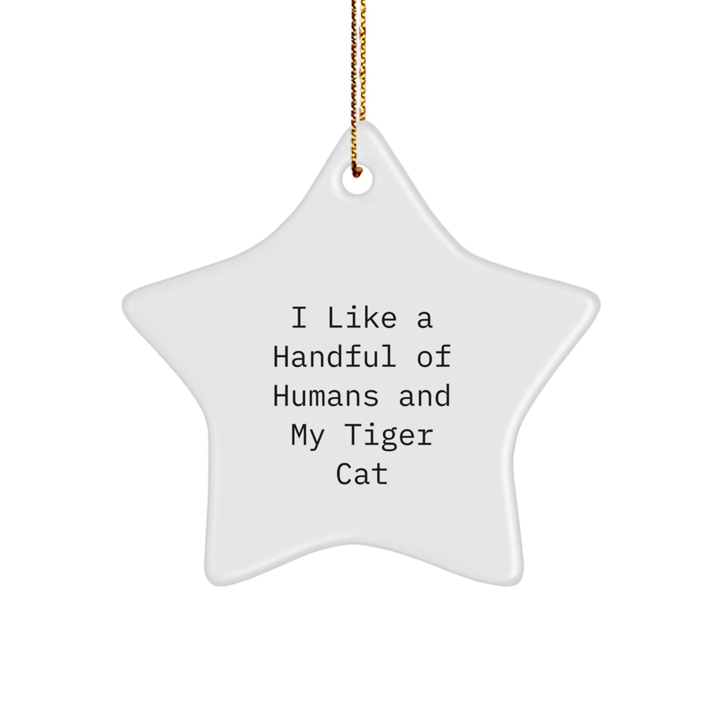 Tiger Cat Star Ornament, Funny Quote Gifts for Tiger Cat Lovers, Christmas Decorations from Men to Family - Image 1