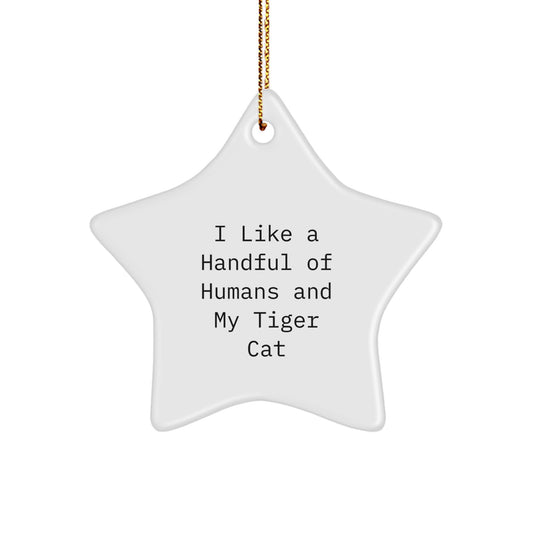 Tiger Cat Star Ornament, Funny Quote Gifts for Tiger Cat Lovers, Christmas Decorations from Men to Family - Image 1