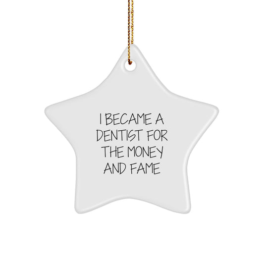 Funny Dentist Gifts, Star Ornament for Christmas Memorable Presents from Men to Dentists - Image 1
