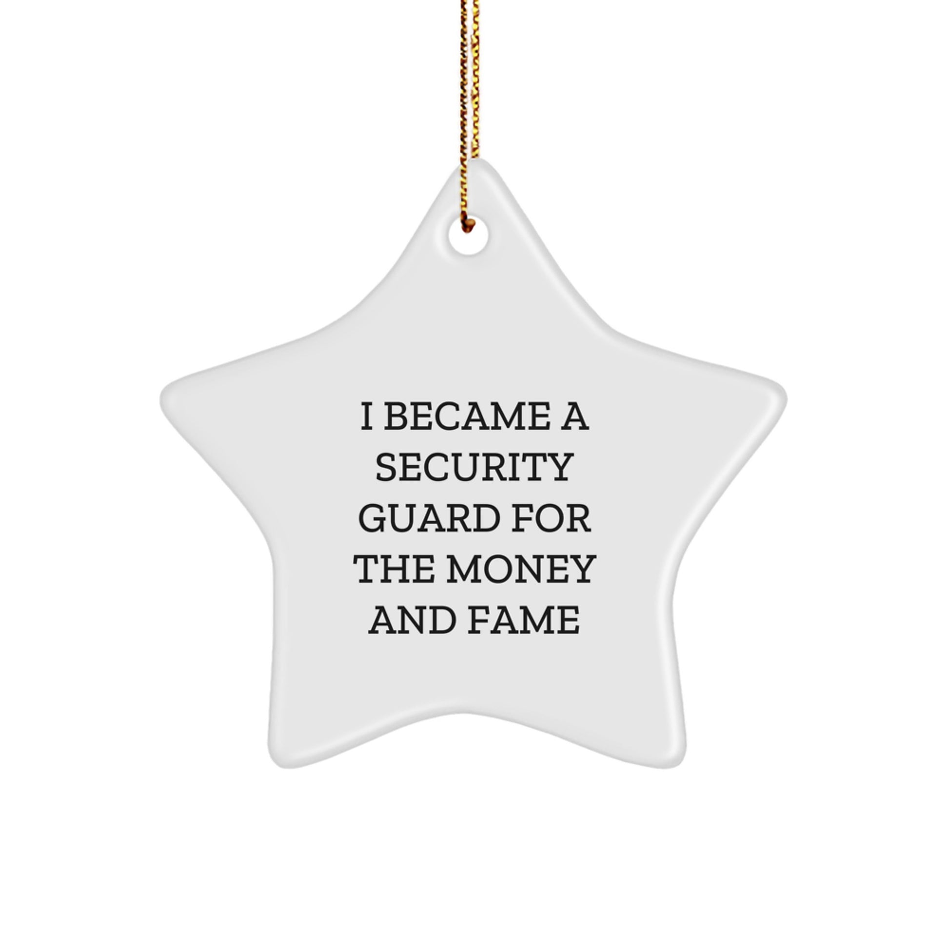 Security Guard Star Ornament, Funny Quote Gifts for Security Guard, Christmas Unique Presents from Friends or Family - Image 1