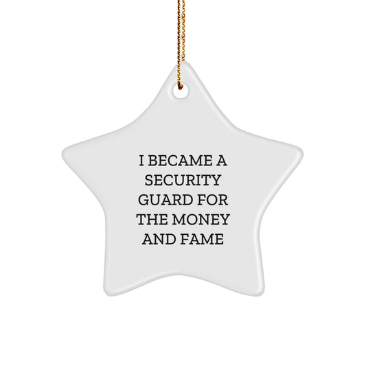 Security Guard Star Ornament, Funny Quote Gifts for Security Guard, Christmas Unique Presents from Friends or Family - Image 1