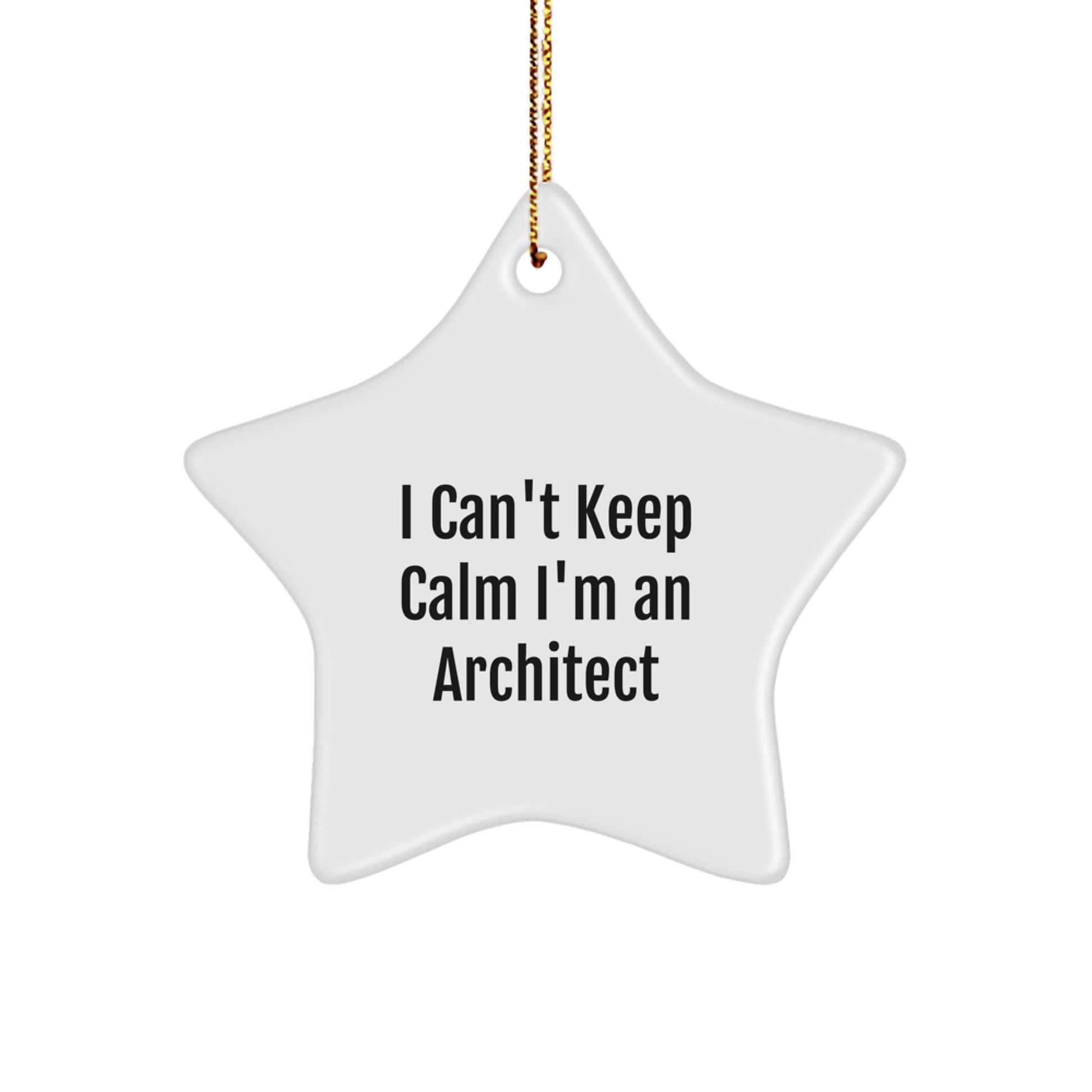 Architect Gifts: 'I Can't Keep Calm I'm An Architect' Star Ornament, Funny Christmas Unique Gift for Men, Women, Friends, Family - Image 1