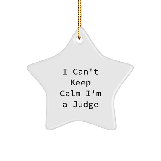 Funny Judge Gifts I Can't Keep Calm I'm A Judge Star Ornament for Friends from Family, Gifts for Judge - Image 1