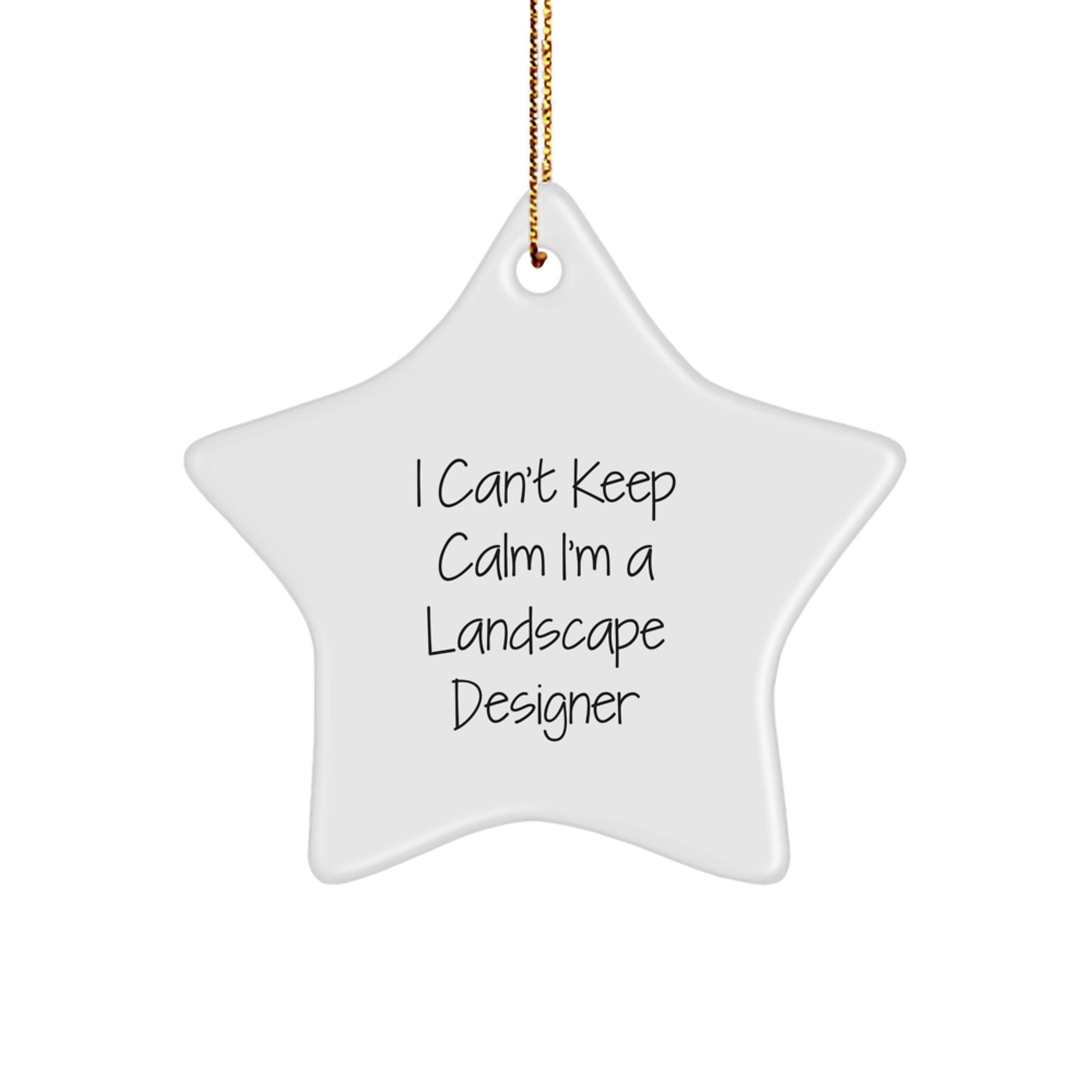 Funny Landscape Designer Gifts, 'I Can't Keep Calm I'm A Landscape Designer' Star Ornament, Gifts from Friends to Family, Perfect for Christmas - Image 1