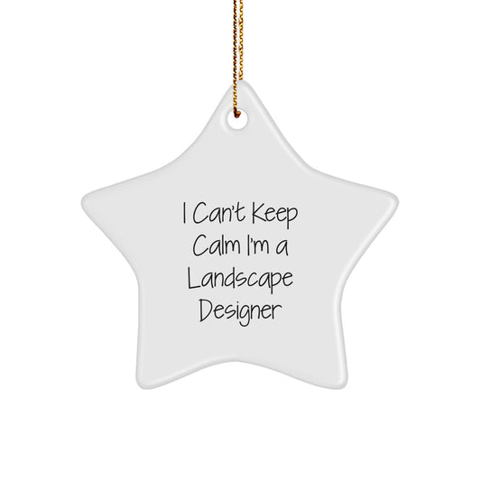 Funny Landscape Designer Gifts, 'I Can't Keep Calm I'm A Landscape Designer' Star Ornament, Gifts from Friends to Family, Perfect for Christmas - Image 1