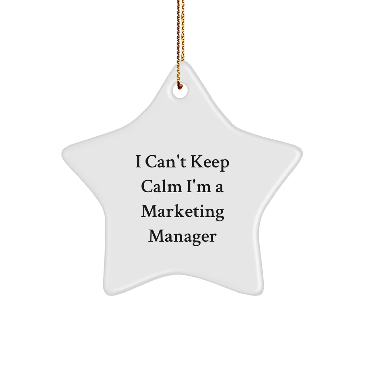 I Can't Keep Calm I'm A Marketing Manager Gifts for Friends and Family - Star Ornament for Christmas - Image 1