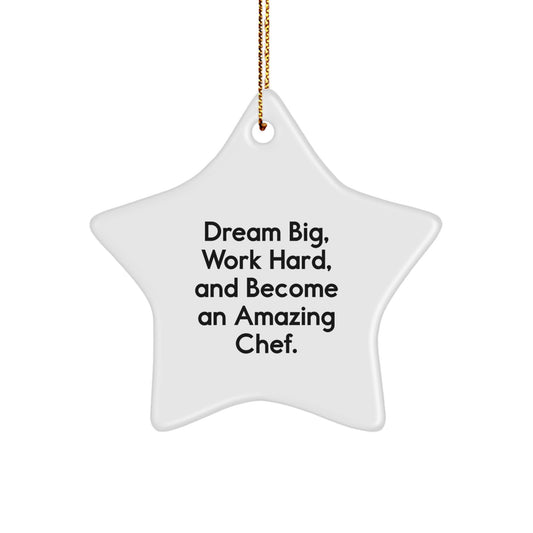 Dream Big Chef Gifts from Family for Amazing Chefs Star Ornament, Inspirational Christmas Decoration - Image 1