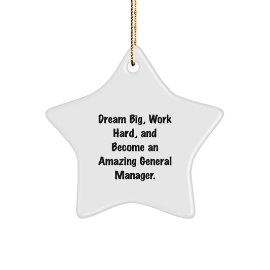 General Manager Star Ornament Gifts from Friends, Unique Christmas Decorations with Inspirational Quote - Image 1