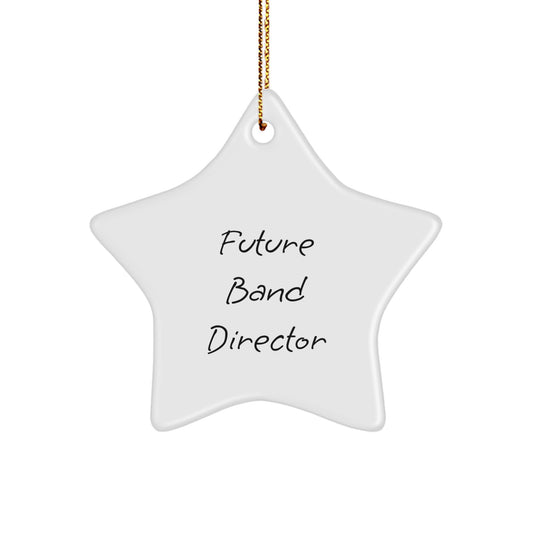 Funny Band Director Gifts, 'Future Band Director' Star Ornament, White, for Men, Women, Coworkers, Family Christmas Unique Presents - Image 1