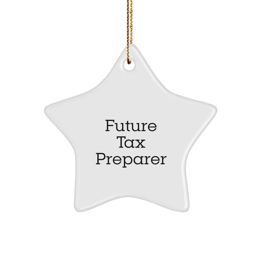 Funny Future Tax Preparer Gifts from Friends - Inspirational Star Ornament for Christmas - Image 1