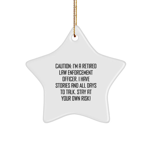 Law Enforcement Officer Gifts, Funny Quote Star Ornament, Gifts from Men to Law Enforcement Officer, Unique Christmas Unique Gifts - Image 1