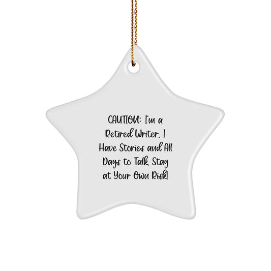 Writer Gifts: Funny Quote Star Ornament, Gifts from Friends for Writer, Perfect Christmas Memorable Presents for Men or Women - Image 1
