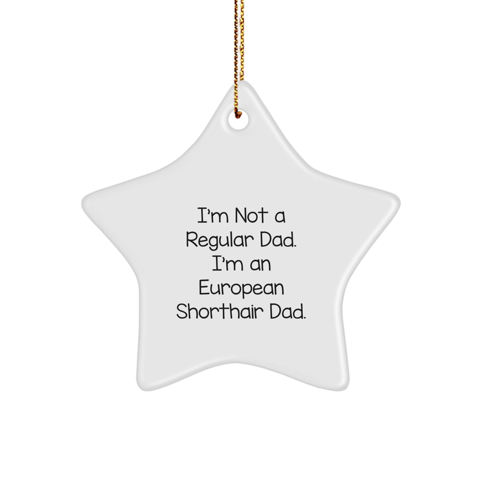 European Shorthair Cat Gifts from Dad - Funny Star Ornament for Christmas - Image 1