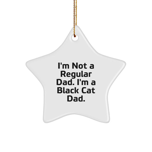 Funny Black Cat Dad Gifts, Star Ornament, I'm Not A Regular Dad. I'm A Black Cat Dad., Christmas Unique Gifts for Men from Family - Image 1