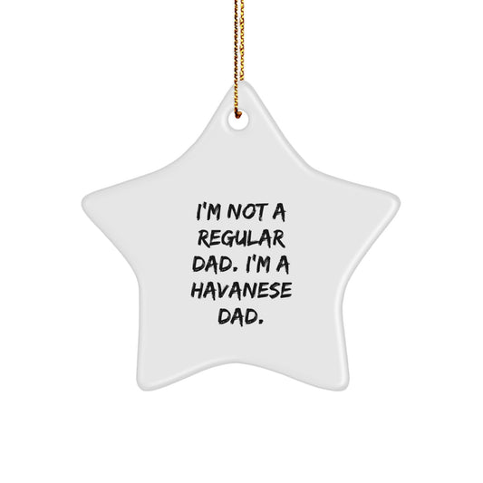 Havanese Dad's Funny Star Ornament Gift for Men from Friends, Havanese Dog Enthusiasts, and Family this Christmas - Image 1