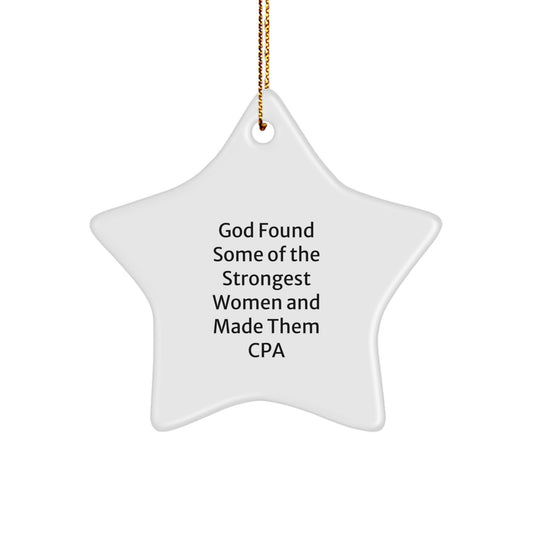 Funny CPA Gifts, Star Ornament for Men and Women, Gifts from Friends and Family, Inspirational Quote for Christmas Decorations, CPA Cheer - Image 1