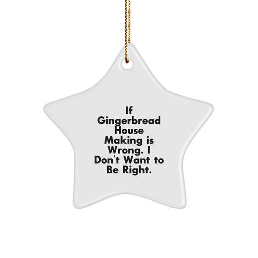 Gingerbread House Making Funny Gifts, Star Ornament for Christmas Decor, Gifts from Men to Gingerbread House Making Enthusiasts, Unique Star Ornament for Gingerbread House Making Lovers - Image 1
