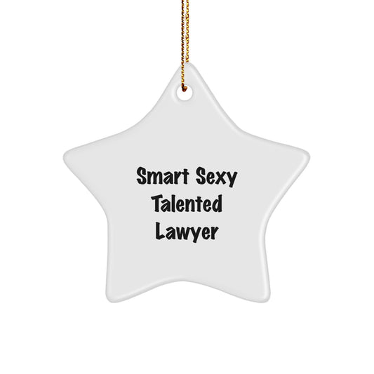 Funny Lawyer Gifts from Men Friends for Christmas Unique Star Ornament - Image 1